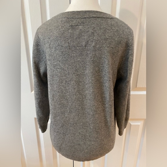Jack Wills Gray Cashmere Crew Neck 3/4 Sleeve Sweater Size 10 - Picture 5 of 11